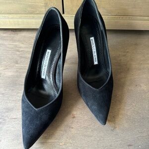 Manolo Blahnik Black Suede Heels